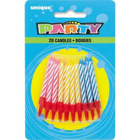 Birthday Candles in Holders (20ct) - SKU:1915C - UPC:011179019151 - Party Expo