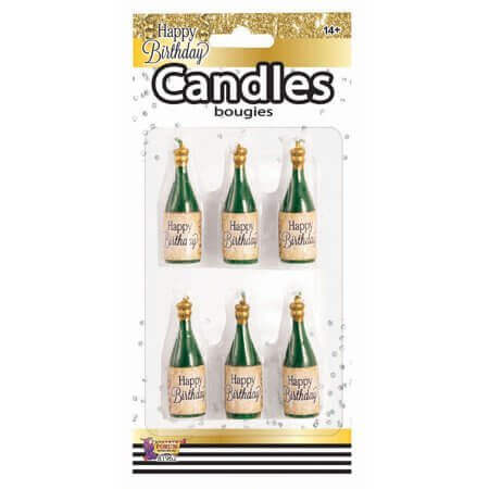 Birthday Champagne Bottle Candles - SKU:F81962 - UPC:721773819629 - Party Expo