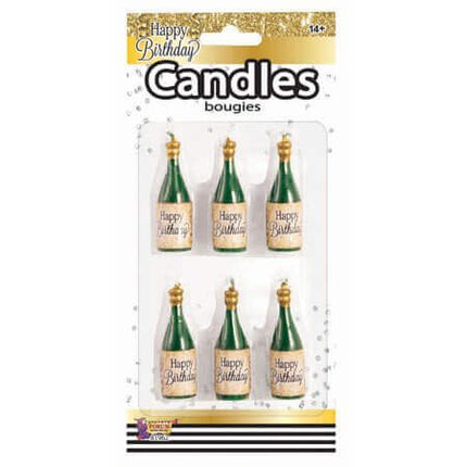 Birthday Champagne Bottle Candles - SKU:F81962 - UPC:721773819629 - Party Expo