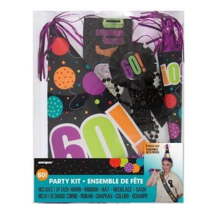 Birthday Cheer 60th Birthday Party Accessories Kit - SKU:46086 - UPC:011179460861 - Party Expo