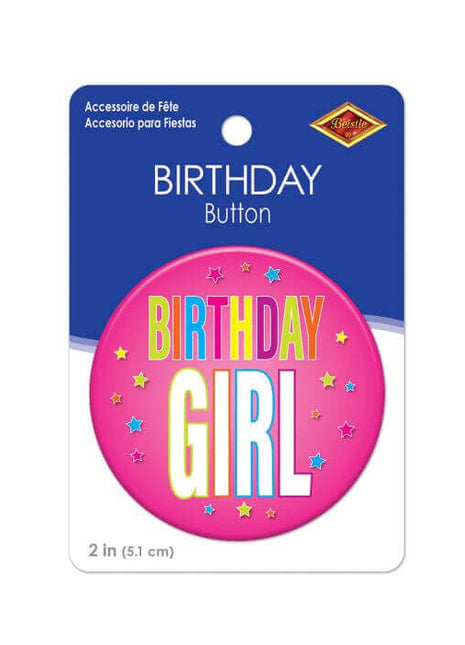 Birthday Girl Button - SKU:BT122 - UPC:022735001800 - Party Expo