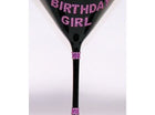 Birthday Girl Martini Glass - Black & Pink - SKU:F70612 - UPC:721773706127 - Party Expo