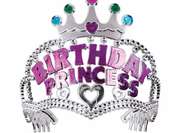 Birthday Princess Tiara - Silver - SKU:F74898 - UPC:721773748981 - Party Expo