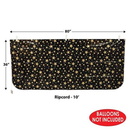 Black And Gold Plastic Balloon Bag - Party Expo