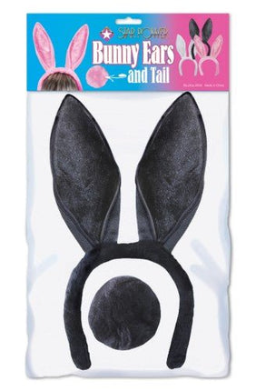Black Bunny Ears with Tail - Party Expo