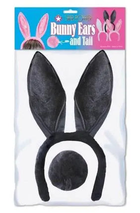 Black Bunny Ears with Tail - Party Expo