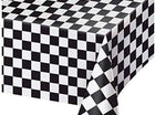 Black Checkered Plastic Tablecover 54*108 - SKU:39197- - UPC:041624392973 - Party Expo