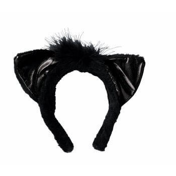 Black Faux Fur Cat Ears - SKU:54563 - UPC:721773545634 - Party Expo