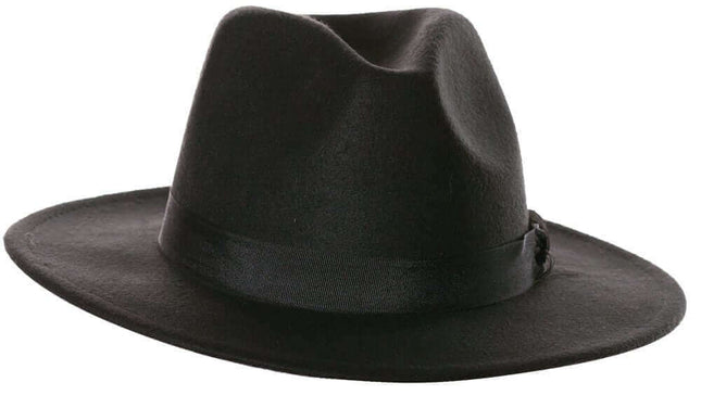 Black Fedora Hat - SKU:30205 OS - UPC:843248147805 - Party Expo