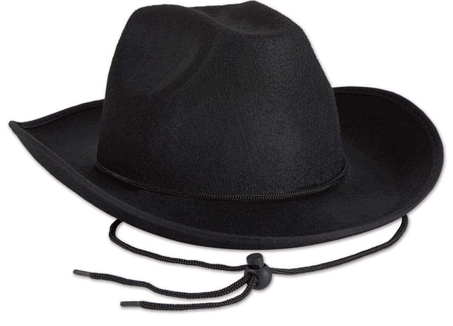 Black Felt Cowboy Hat - SKU:60309-BK - UPC:034689103387 - Party Expo