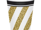 Black & Gold 9oz Cups - SKU:317549 - UPC:039938330750 - Party Expo