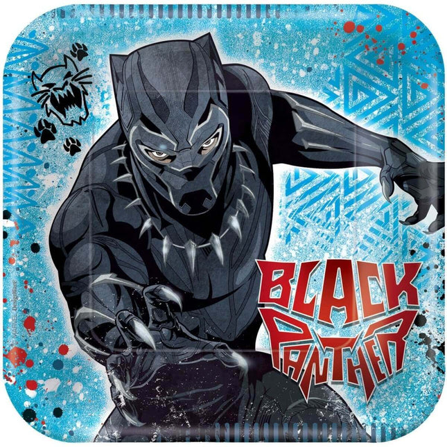 Black Panther - 7" Square Dessert Plates (8ct) - SKU: - UPC:013051812355 - Party Expo