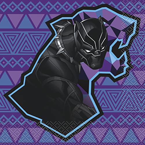 Black Panther - 9" Lunch Napkins (16ct) - SKU:29692 - UPC:011179296927 - Party Expo