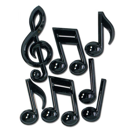 Black Plastic Musical Notes - SKU:55880 - UPC:034689558804 - Party Expo