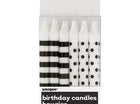Black Stripes & Dots Birthday Candles (12ct) - SKU:19243 - UPC:011179192434 - Party Expo