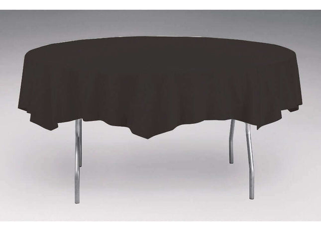 Black Velvet Octagon Round Table Cover - SKU:703260 - UPC:073525812854 - Party Expo