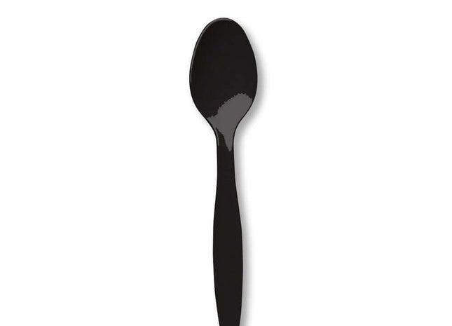 Black Velvet Plastic Spoons - SKU:010556- - UPC:073525109220 - Party Expo