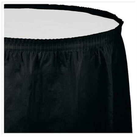 Black Velvet Plastic Table Skirt - SKU:010012- - UPC:073525025797 - Party Expo
