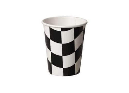 Black & White Check 9oz Cup - SKU:373344 - UPC:073525759586 - Party Expo