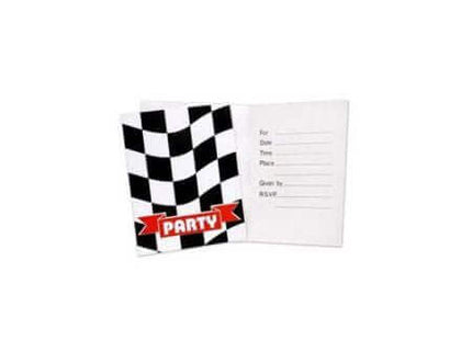 Black & White Check Invite - SKU:080546602- - UPC:073525034157 - Party Expo