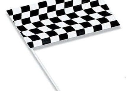 Black & White Check Jumbo Plastic Flag - SKU:010546810- - UPC:073525034188 - Party Expo