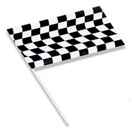 Black & White Check Jumbo Plastic Flag - SKU:010546810- - UPC:073525034188 - Party Expo