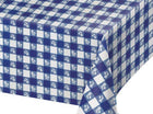 Blue Gingham Plastic Tablecover - SKU:39189 - UPC:041624392898 - Party Expo