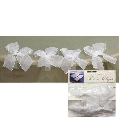 Bow Table Clips - White - SKU:342430 - UPC:048419344995 - Party Expo