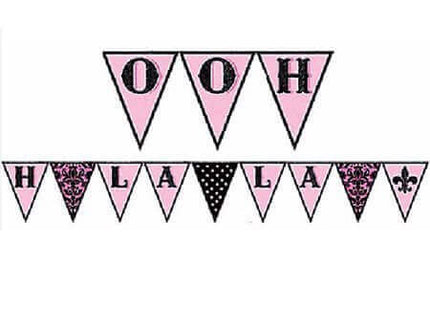 Bridal Shower - "A Day in Paris" Felt Pennant Banner (10ft) - SKU:210498 - UPC:013051711450 - Party Expo