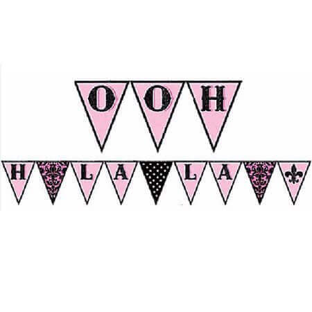 Bridal Shower - "A Day in Paris" Felt Pennant Banner (10ft) - SKU:210498 - UPC:013051711450 - Party Expo