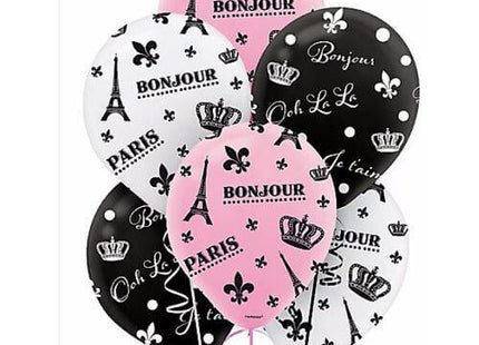Bridal Shower - "A Day in Paris" Latex Balloons (6ct) - SKU:110358 - UPC:013051711481 - Party Expo