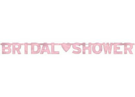 Bridal Shower - Pink Foil Banner - SKU:122593 - UPC:013051346447 - Party Expo