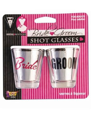 Bride & Groom Shot Glasses - SKU:F79762 - UPC:721773797620 - Party Expo