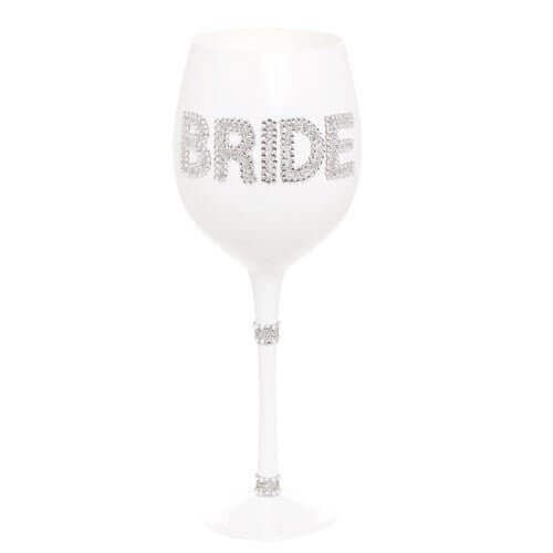 Bride Wine Glass - White - SKU:F72807 - UPC:721773728075 - Party Expo