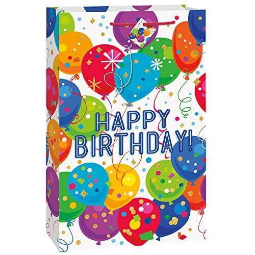Bright Balloons And Dots Happy Birthday Jumbo Gift Bag - SKU:62808 - UPC:011179628087 - Party Expo