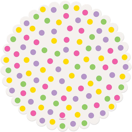 Bright Polka Dot Easter Paper Doilies - SKU:62679 - UPC:011179626793 - Party Expo