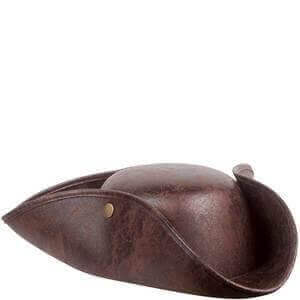 Brown Leatherette Pirate Hat - SKU:GP-0181 - UPC:099996036384 - Party Expo