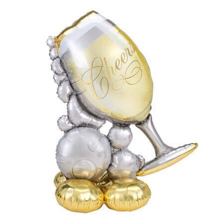 Bubbly Wine Glass Airloonz - SKU:A4-2468 - UPC:026635424684 - Party Expo
