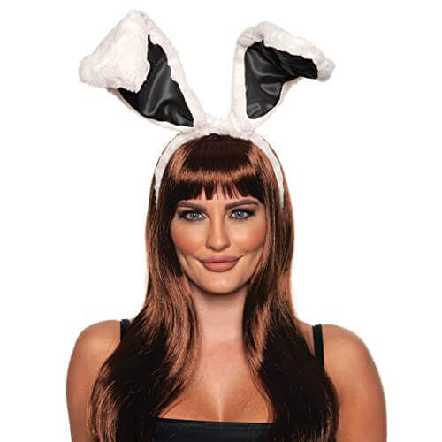 Bunny Ears & Tail Set (White & Black) - SKU:30565 - UPC:843248156852 - Party Expo