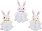 Bunny Shaped Honeycomb Centerpiece - (3pcs) - SKU:3L-13936550 - UPC:192073809151 - Party Expo