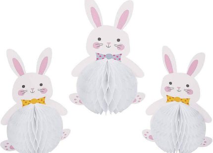 Bunny Shaped Honeycomb Centerpiece - (3pcs) - SKU:3L-13936550 - UPC:192073809151 - Party Expo