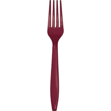 Burgundy Plastic Forks - SKU:010122 - UPC:073525809274 - Party Expo