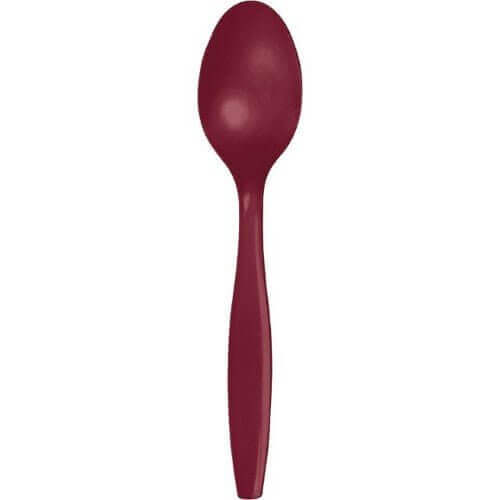 Burgundy Plastic Spoons - SKU:011922 - UPC:073525812601 - Party Expo