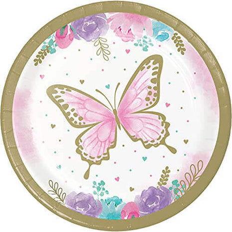 Butterfly Shimmer 7oz. Plate - SKU:354580 - UPC:039938845629 - Party Expo