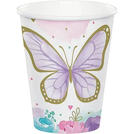 Butterfly Shimmer - 9oz Paper Cups (8ct) - Party Expo