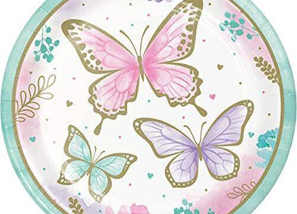 Butterfly Shimmer 9oz. Plate - SKU:354579 - UPC:039938845612 - Party Expo
