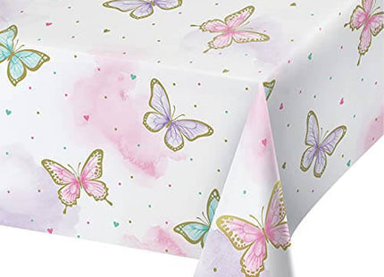 Butterfly Shimmer Paper Table Cover (All Over Print) - SKU:354583 - UPC:039938845650 - Party Expo