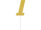 Gold Glitter Number '1' Cake Topper - SKU:324542- - UPC:039938416379 - Party Expo
