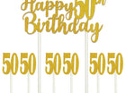 Cake Topper - Happy 50th Birthday - SKU:53523-50 - UPC:034689089780 - Party Expo