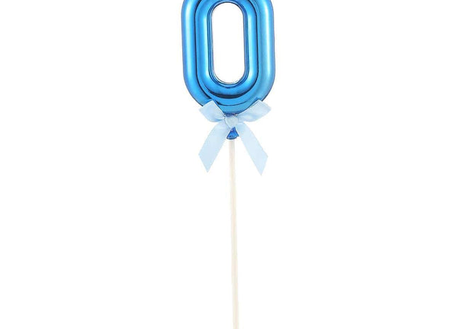 Cake Topper Number '0' - Blue - SKU:85822 - UPC:8712364858228 - Party Expo